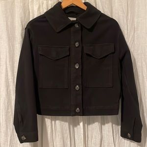 Everlane Organic Cotton Moleskin Utility Jacket in Black